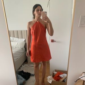 Cult Gaia Minna Red Chain Trimmed Dress size S